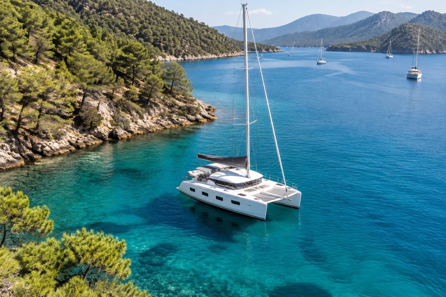AI illustration of a catamaran cruise — Turkey